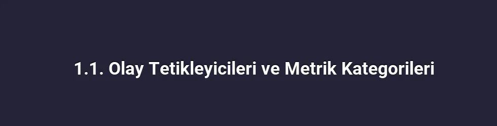 1.1. Olay Tetikleyicileri ve Metrik Kategorileri