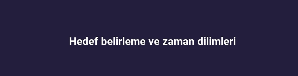 Hedef belirleme ve zaman dilimleri
