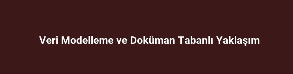 Veri Modelleme ve Doküman Tabanlı Yaklaşım