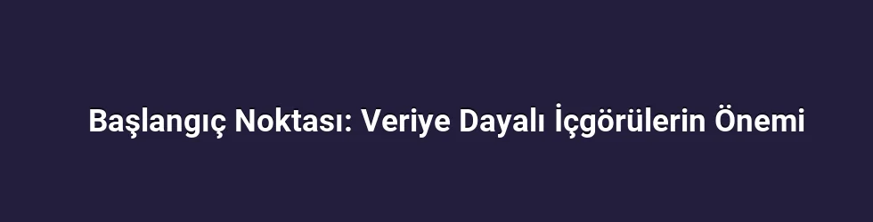 Başlangıç Noktası: Veriye Dayalı İçgörülerin Önemi