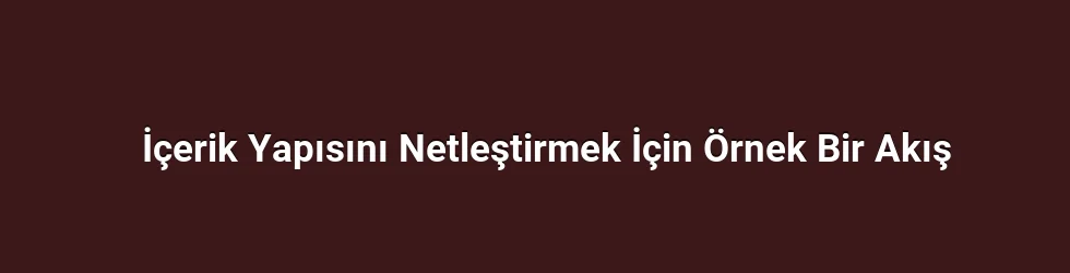 İçerik Yapısını Netleştirmek İçin Örnek Bir Akış
