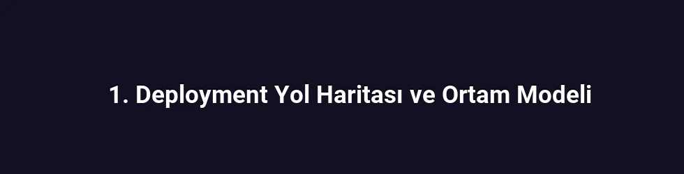 1. Deployment Yol Haritası ve Ortam Modeli