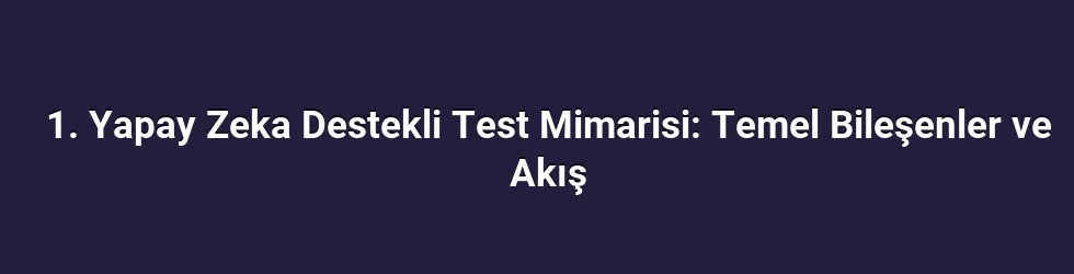 1. Yapay Zeka Destekli Test Mimarisi: Temel Bileşenler ve Akış