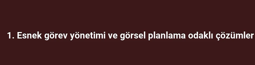 1. Esnek görev yönetimi ve görsel planlama odaklı çözümler