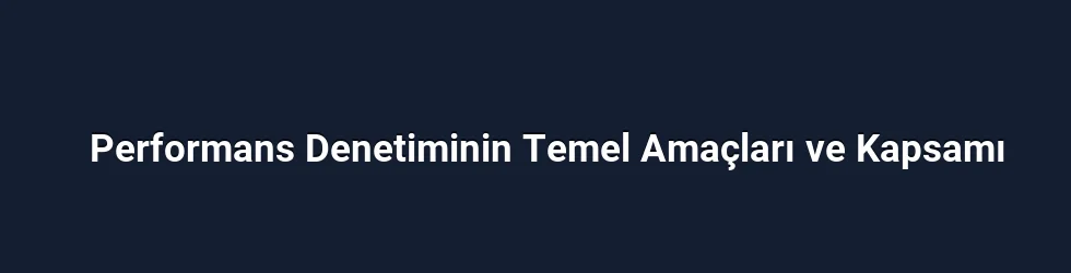 Performans Denetiminin Temel Amaçları ve Kapsamı