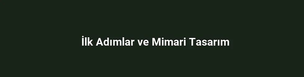 İlk Adımlar ve Mimari Tasarım