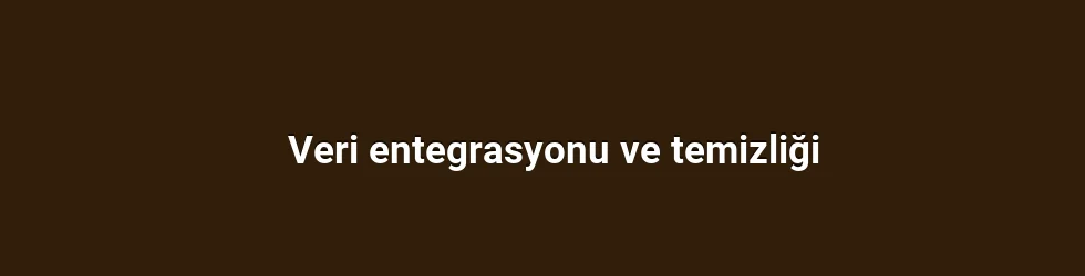 Veri entegrasyonu ve temizliği