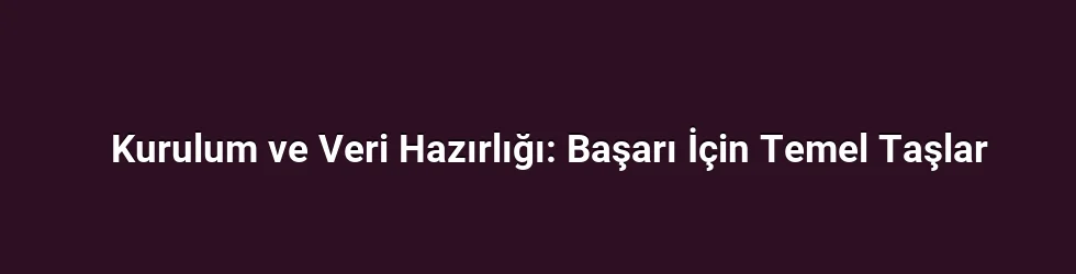 Kurulum ve Veri Hazırlığı: Başarı İçin Temel Taşlar