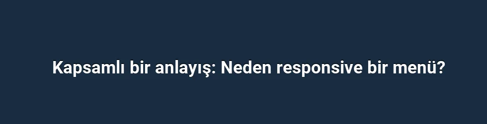 Kapsamlı bir anlayış: Neden responsive bir menü?