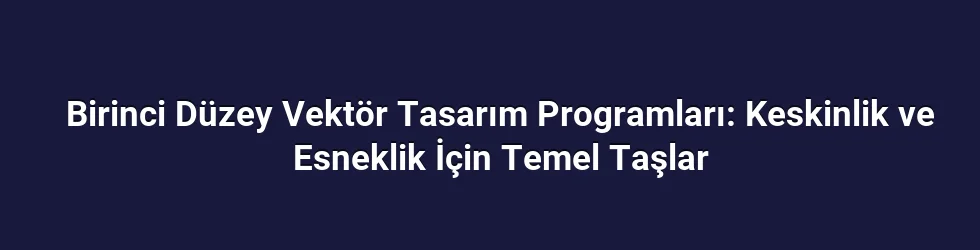 Birinci Düzey Vektör Tasarım Programları: Keskinlik ve Esneklik İçin Temel Taşlar