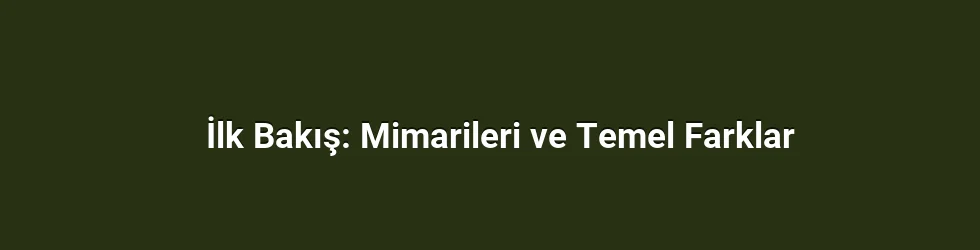 İlk Bakış: Mimarileri ve Temel Farklar