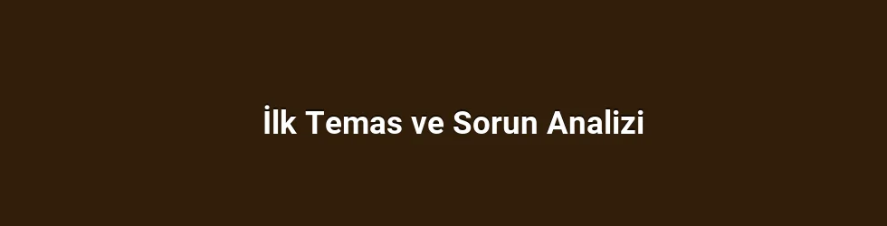 İlk Temas ve Sorun Analizi