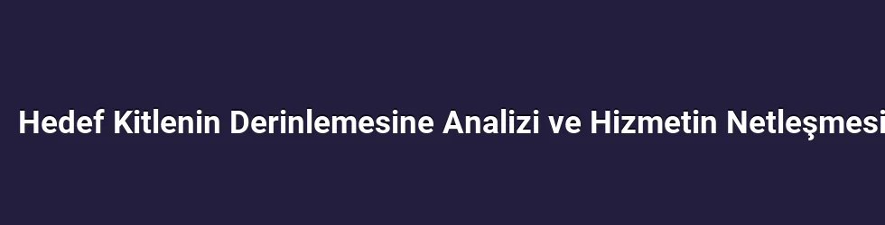 Hedef Kitlenin Derinlemesine Analizi ve Hizmetin Netleşmesi