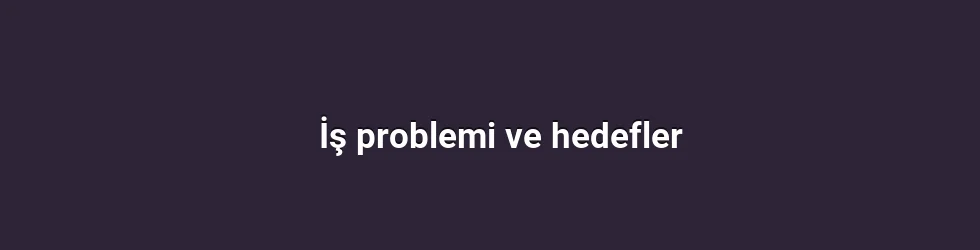 İş problemi ve hedefler