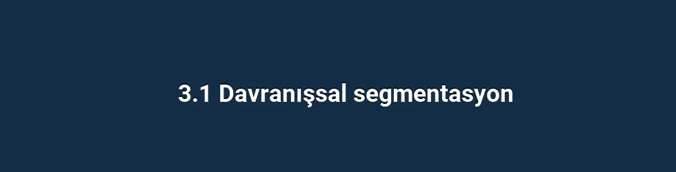 3.1 Davranışsal segmentasyon