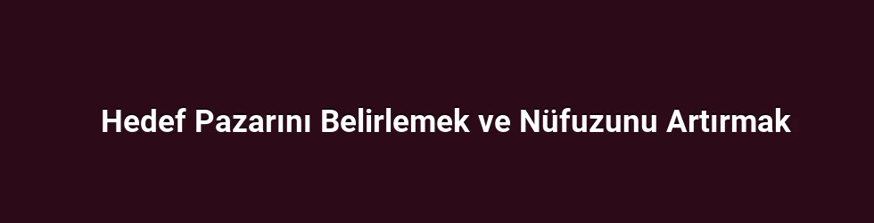 Hedef Pazarını Belirlemek ve Nüfuzunu Artırmak