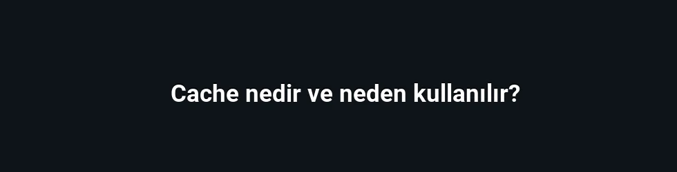 Cache nedir ve neden kullanılır?