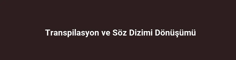 Transpilasyon ve Söz Dizimi Dönüşümü