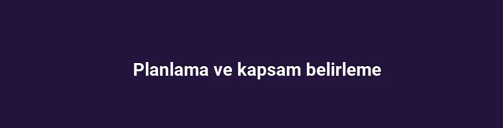Planlama ve kapsam belirleme