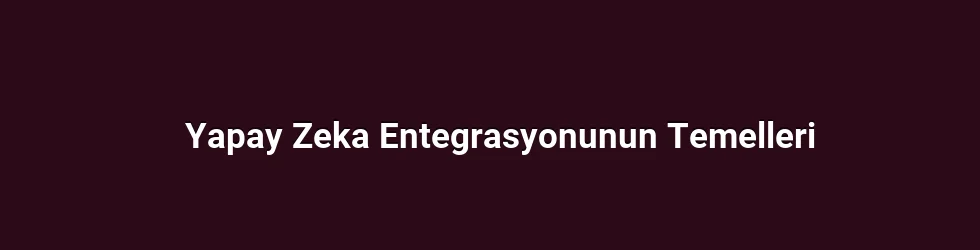 Yapay Zeka Entegrasyonunun Temelleri