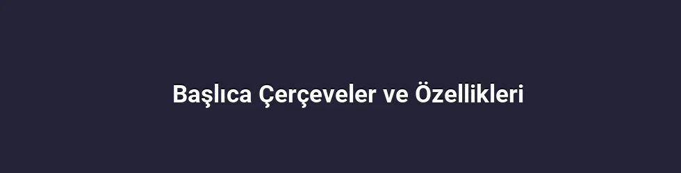 Başlıca Çerçeveler ve Özellikleri