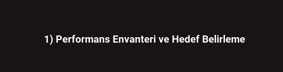 1) Performans Envanteri ve Hedef Belirleme