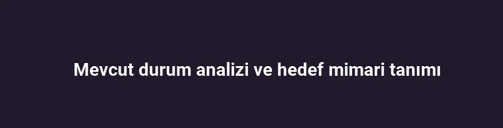 Mevcut durum analizi ve hedef mimari tanımı