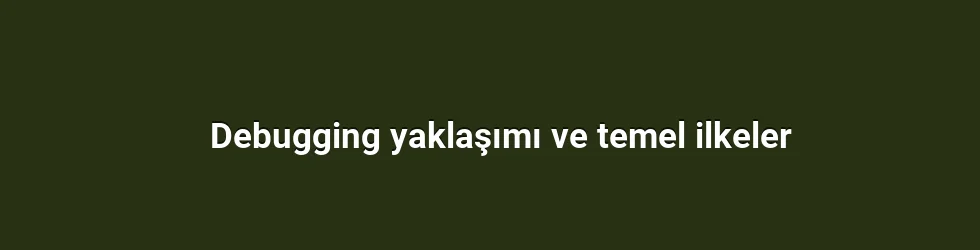 Debugging yaklaşımı ve temel ilkeler