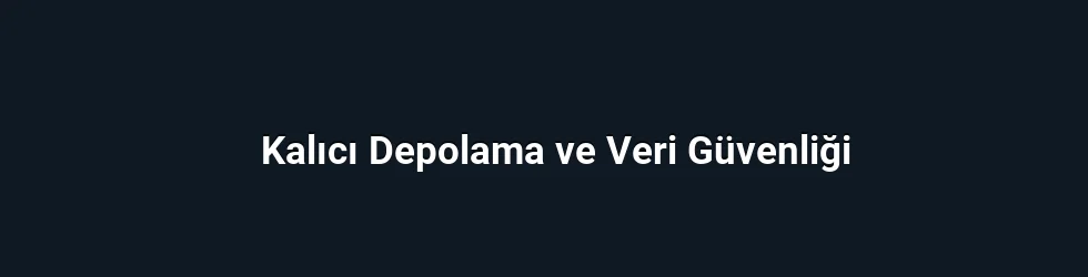 Kalıcı Depolama ve Veri Güvenliği