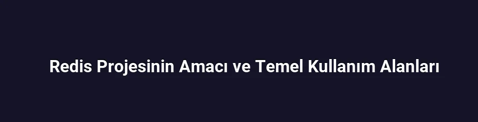 Redis Projesinin Amacı ve Temel Kullanım Alanları