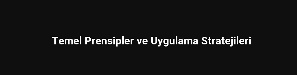 Temel Prensipler ve Uygulama Stratejileri