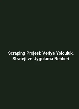 Scraping Projesi: Veriye Yolculuk, Strateji ve Uygulama Rehberi