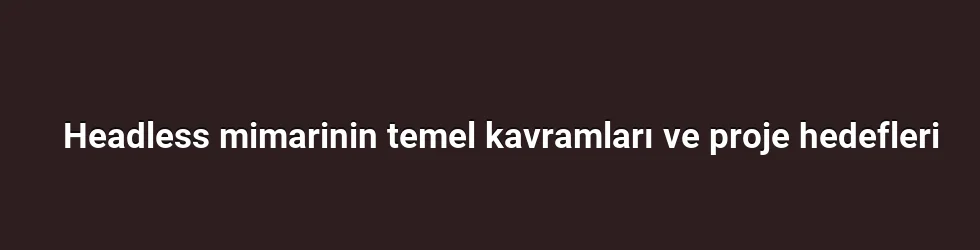 Headless mimarinin temel kavramları ve proje hedefleri