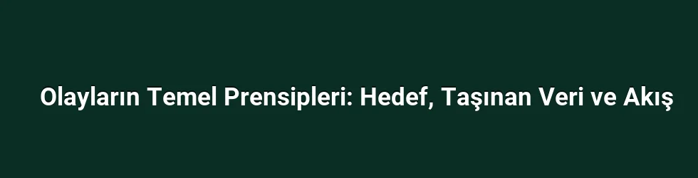 Olayların Temel Prensipleri: Hedef, Taşınan Veri ve Akış