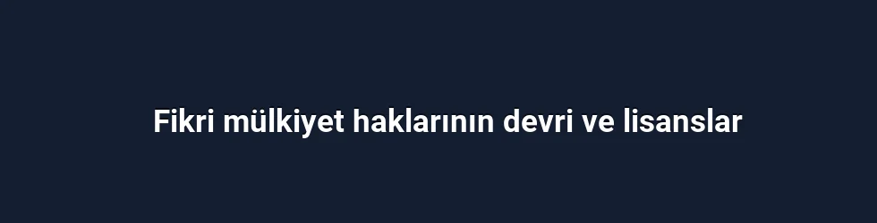 Fikri mülkiyet haklarının devri ve lisanslar
