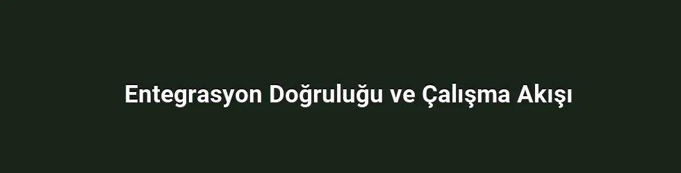 Entegrasyon Doğruluğu ve Çalışma Akışı