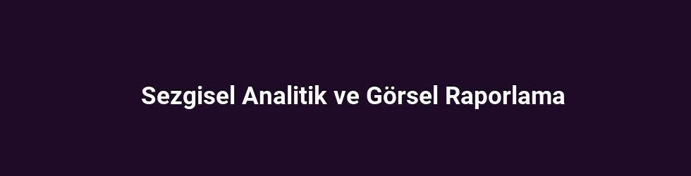 Sezgisel Analitik ve Görsel Raporlama