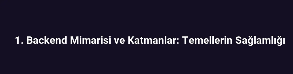 1. Backend Mimarisi ve Katmanlar: Temellerin Sağlamlığı
