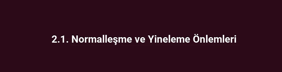 2.1. Normalleşme ve Yineleme Önlemleri