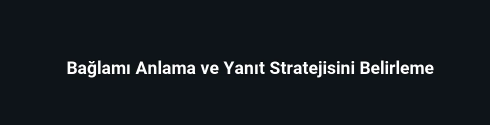 Bağlamı Anlama ve Yanıt Stratejisini Belirleme
