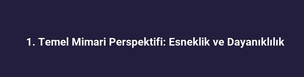 1. Temel Mimari Perspektifi: Esneklik ve Dayanıklılık