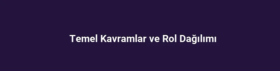 Temel Kavramlar ve Rol Dağılımı