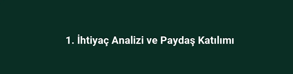 1. İhtiyaç Analizi ve Paydaş Katılımı