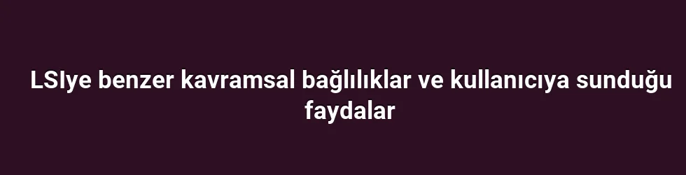 LSIye benzer kavramsal bağlılıklar ve kullanıcıya sunduğu faydalar