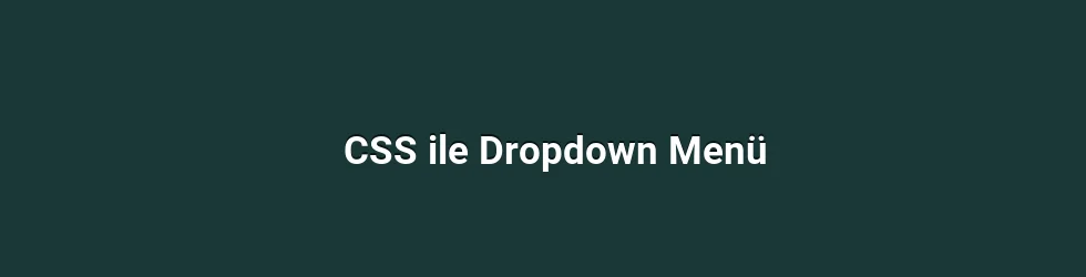 CSS ile Dropdown Menü