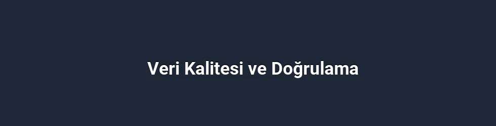 Veri Kalitesi ve Doğrulama