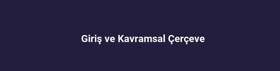 Giriş ve Kavramsal Çerçeve