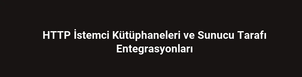 HTTP İstemci Kütüphaneleri ve Sunucu Tarafı Entegrasyonları