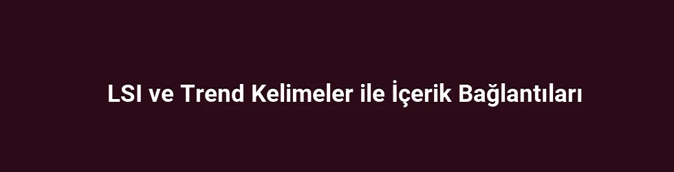 LSI ve Trend Kelimeler ile İçerik Bağlantıları