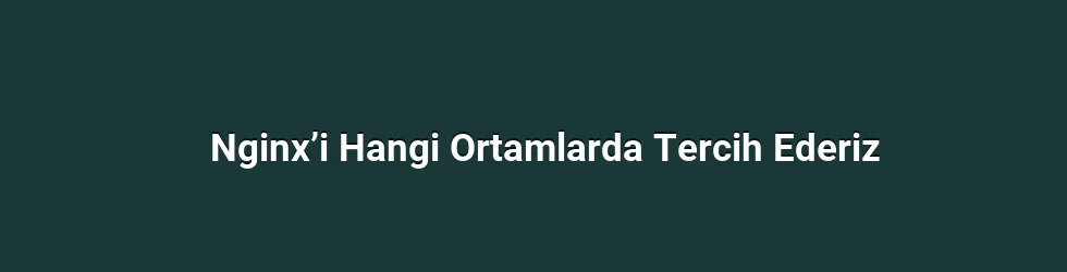 Nginx’i Hangi Ortamlarda Tercih Ederiz
